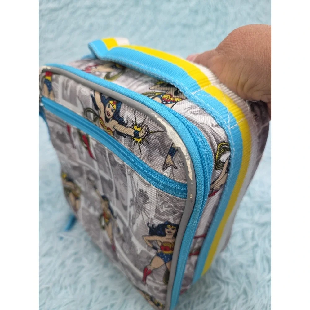 Pottery Barn Kids Wonder Woman Insulated Lunch Box DC Comics Gray Blue PBK
